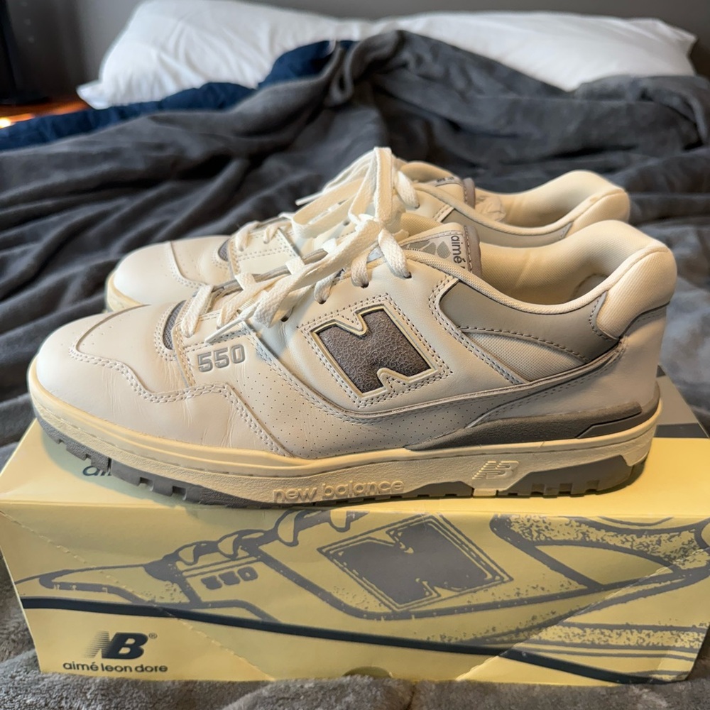 New Balance 550 Cream Gray Sneakers size 13 
ALD aime Leon dore